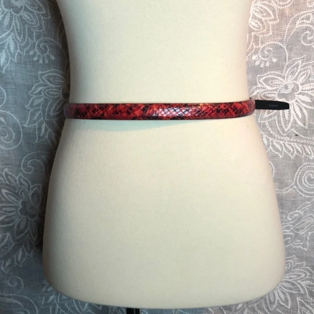 Brighton Classic Red & Black Snake Print Belt M